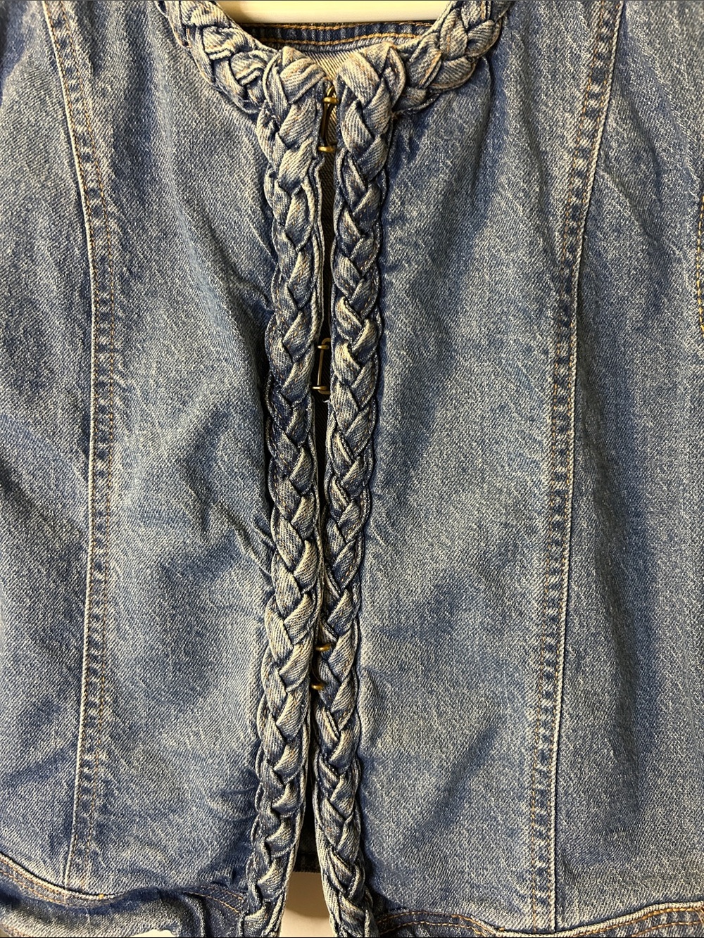 Habitual Light Blue Braided Trim Denim Jacket - Picture 3 of 4